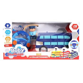 BABY CHALLENGE - Baby Bus - Mon Premier Véhicule - 058422 - Voiture Télécommandée - Bleu - Sonore Et Lumineux - 1/50 - Piles Non Incluses - Plastique - À Partir de 3 ans 3