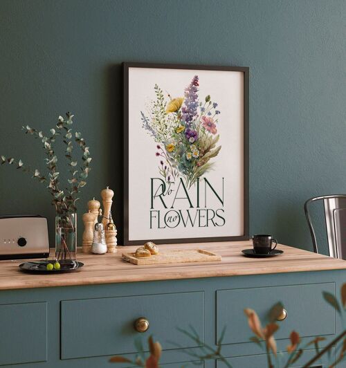 No rain, no flowers | Affiche graphique