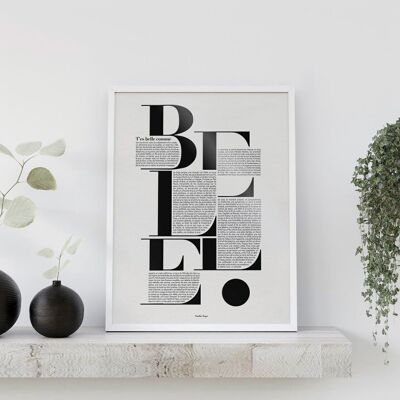 T'es belle comme - BELLE | Affiche minimaliste et romantique