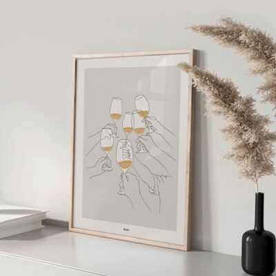Salud | Cartel gráfico sobre el vino.