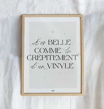 T'es belle comme le crépitement d'un vinyle | Affiche graphique 1