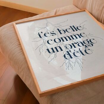 T'es belle comme un orage d'été | Affiche minimaliste et romantique 1