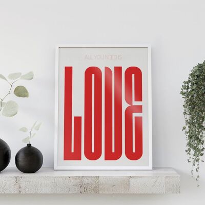 Alles was du brauchst ist Liebe | Grafisches Poster