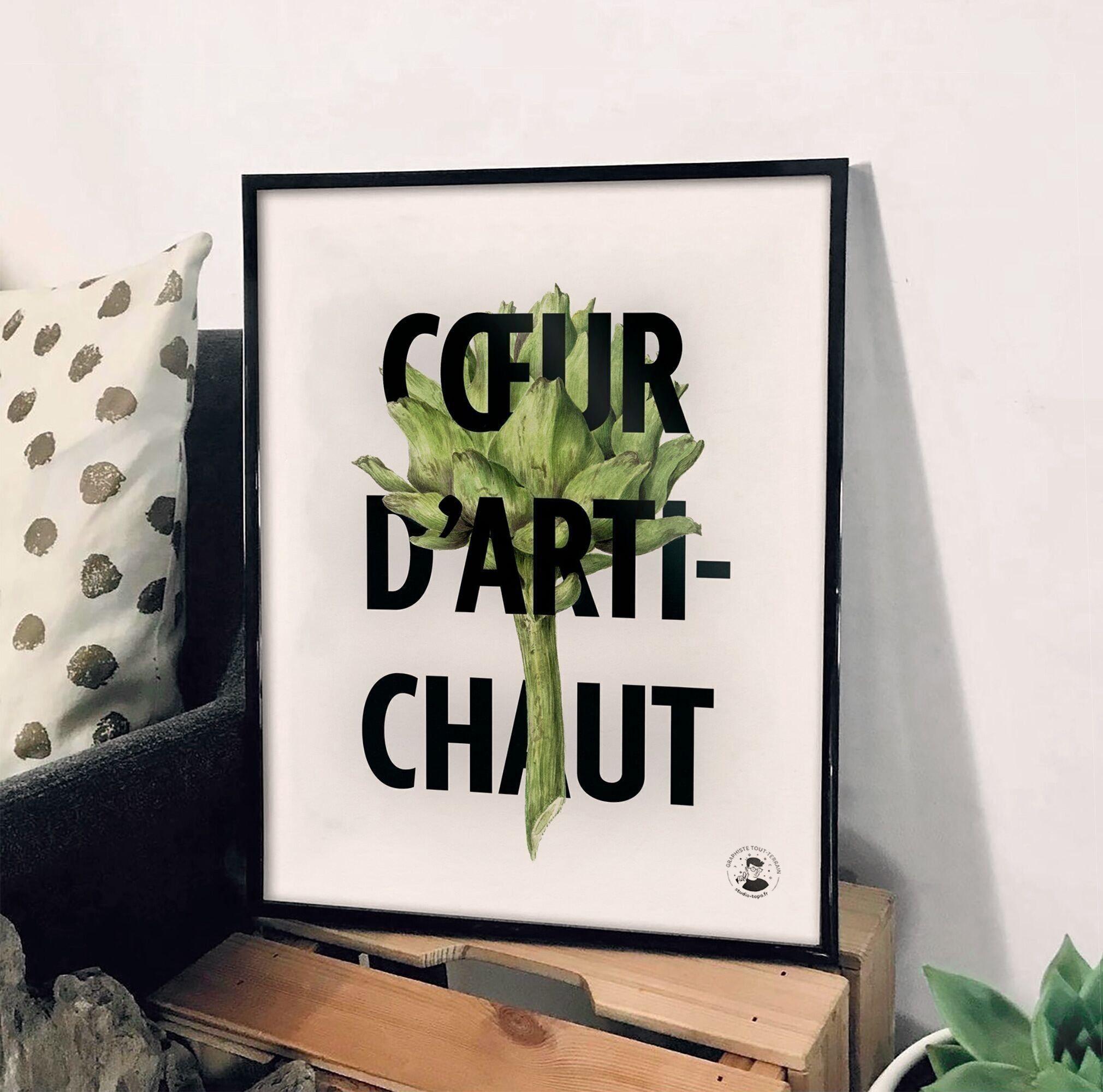 Corazón de alcachofa | cartel gráfico