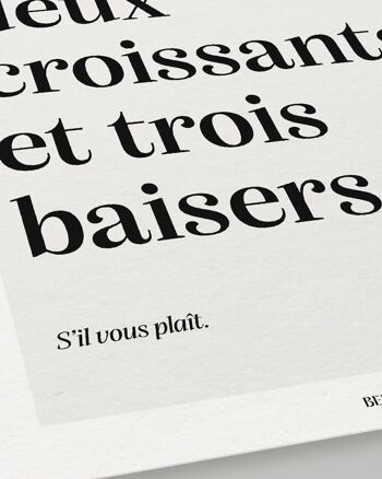 Un café, deux croissants et trois baisers | Affiche graphique 3