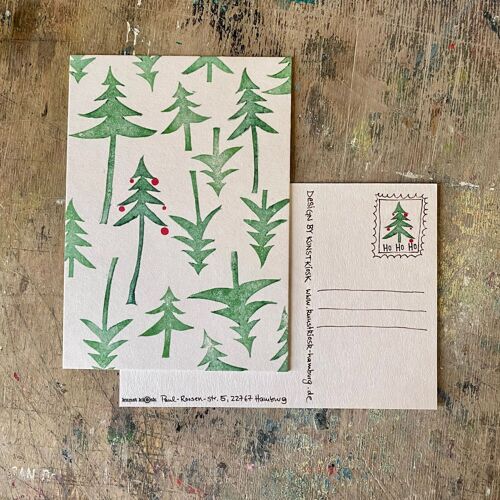 Weihnachtskarte "Tannenbäume"