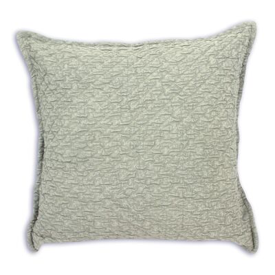 COUSSIN 100% COTON GAUFFRÉ VERT 45X45CM GALI