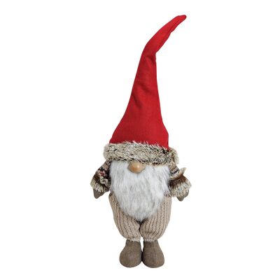 Gnome avec chapeau rouge en peluche / feutre (L / H / P) 23x60x13 cm