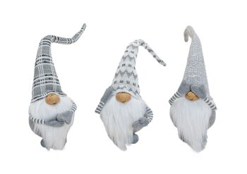 Gnome blanc / gris en peluche / textile