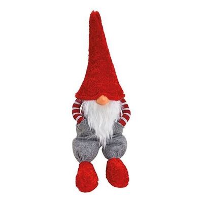 Edge stool gnome made of textile red, gray (W/H/D) 22x60x18 cm