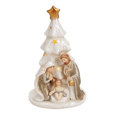Lantern Nativity scene made of porcelain white (W / H / D) 12x18x11cm