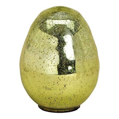 Aspetto di vetro dell'uovo di Pasqua in vetro verde (L / A / P) 12x17x12cm