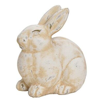 Coniglio bianco in argilla (L / A / P) 21x24x15cm