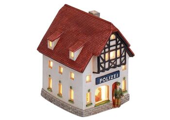 Maison lanterne de police en porcelaine, L14 x P11 x H16 cm 1