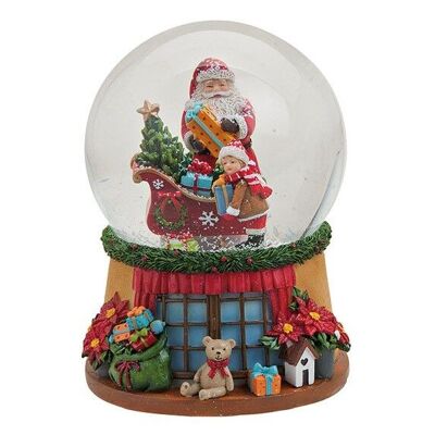 Spieluhr/Schneekugel Nikolaus aus Poly/Glas
