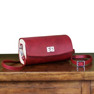 Bolso Mujer Flap Redondeado Microfibra Ecológica Rojo