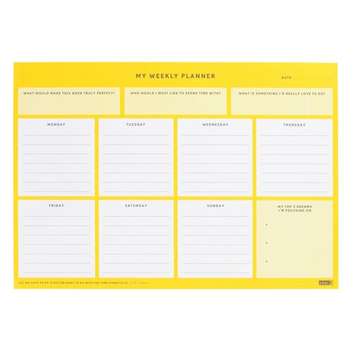 A4 weekly planner pad inspiration