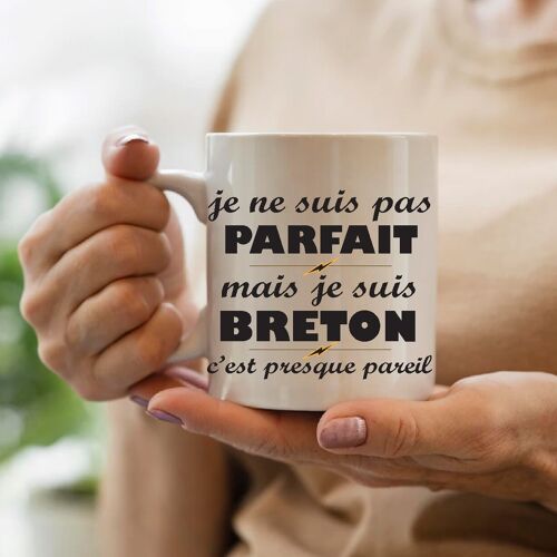 Mug " Je ne suis pas parfait, mais je suis Breton, c'est presque pareil"
