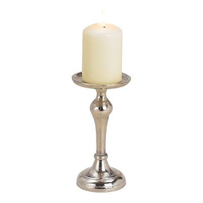 Candle holder made of metal silver (W / H / D) 9x17x9cm