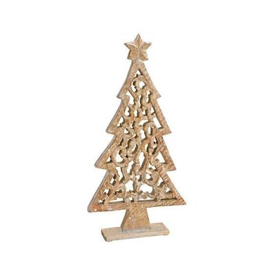 Albero di Natale in legno di mango marrone (L/A/P) 24x47x6cm