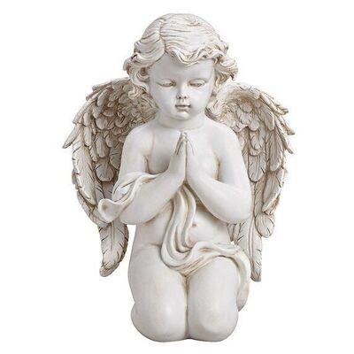 Angel kneeling made of poly white (W / H / D) 20x27x14cm