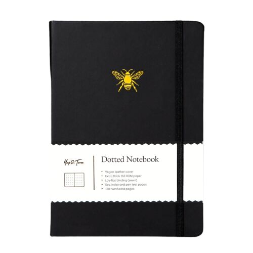 Bee Dotted Notebook - Charcoal - Hardback
