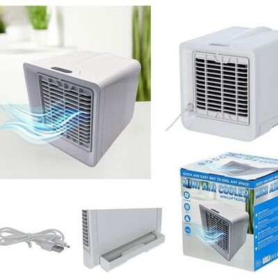 Mini air conditioning cube made of plastic white (W / H / D) 14x17x14cm