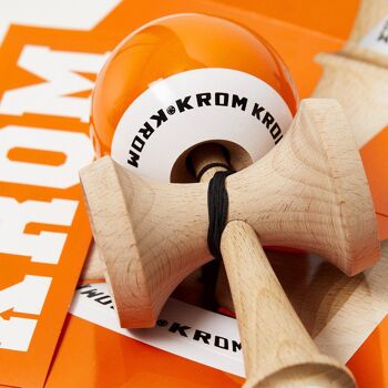 KROM KENDAMA "POP LOL ORANGE" • wooden skill toy 8