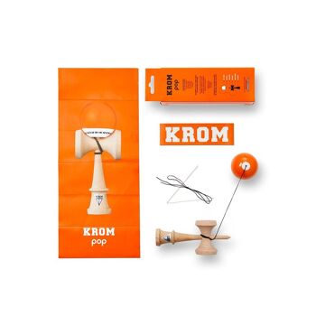 KROM KENDAMA "POP LOL ORANGE" • wooden skill toy 3