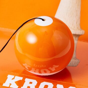 KROM KENDAMA "POP LOL ORANGE" • wooden skill toy 7