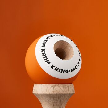 KROM KENDAMA "POP RUBBER ORANGE" • wooden skill toy 6