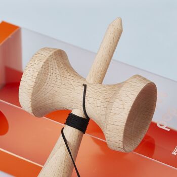 KROM KENDAMA "POP RUBBER ORANGE" • wooden skill toy 9