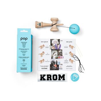 KROM KENDAMA "POP RUBBER SKY BLUE" • wooden skill toy 3