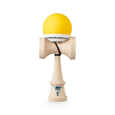 KROM KENDAMA "POP RUBBER YELLOW" • giocattolo di abilità in legno