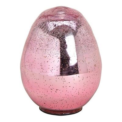 Huevo de Pascua con aspecto brillante de vidrio rosa / rosa (An / Al / Pr) 12x17x12cm