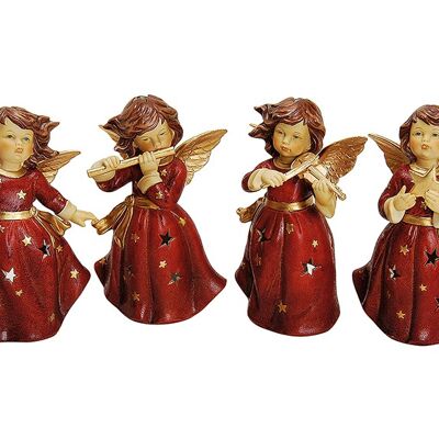 Farol angel rojo fabricado en porcelana