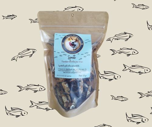 Sprats pour chiens -sachet de 100gr- friandise de récompense 100% naturelle