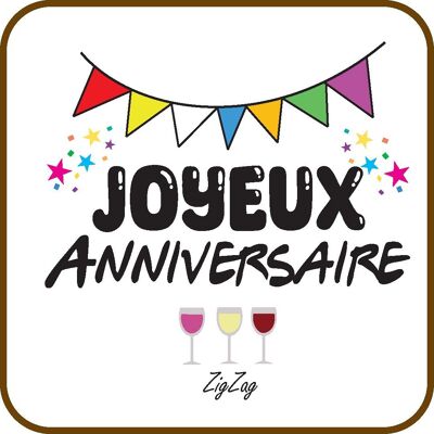 Dessous de verre "Joyeux Anniversaire"