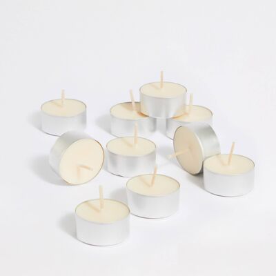 Bougies chauffe-plat en daim pivoine et blush - Lot de 10