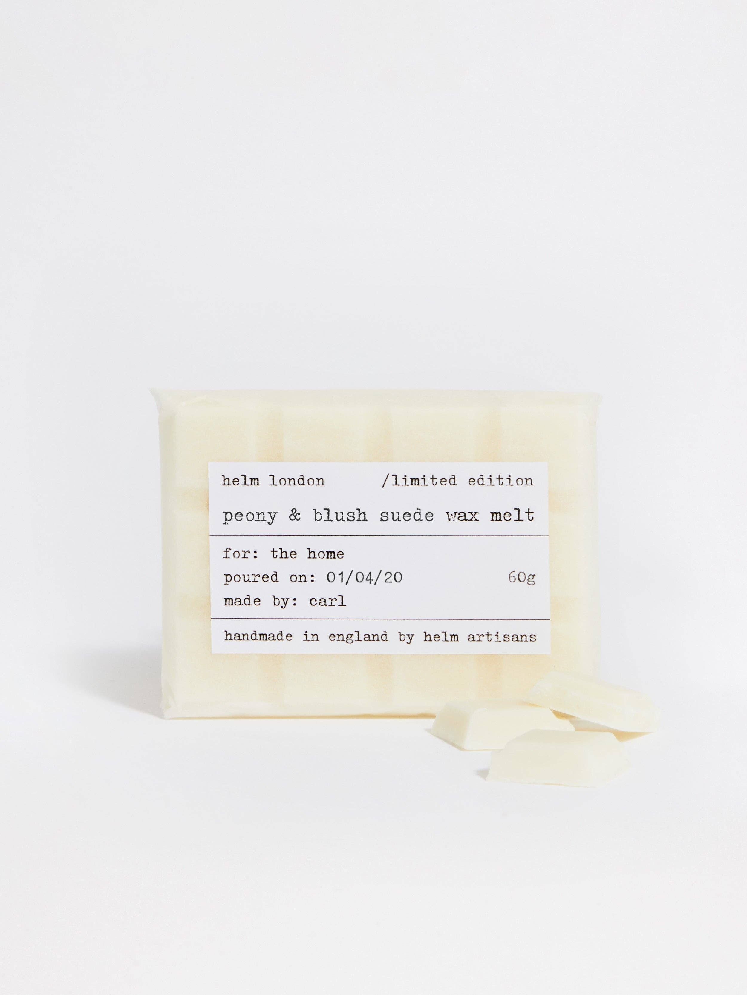 Pfingstrosen- und Blush-Wachsschmelze aus Wildleder