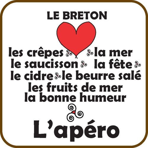 Dessous de verre " le breton - apéro"