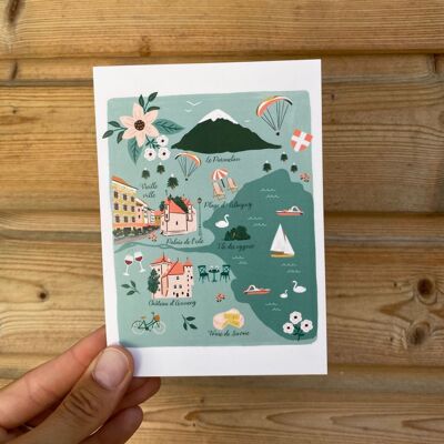 Postkarte Annecy-Illustration