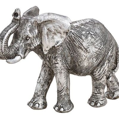 Elephant made of poly silver (W / H / D) 16x12x6cm