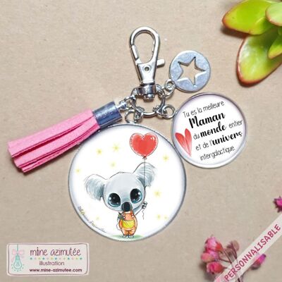 Porte-clés personnalisé Acier Inoxydable "Koala Kawaii" (Maman)