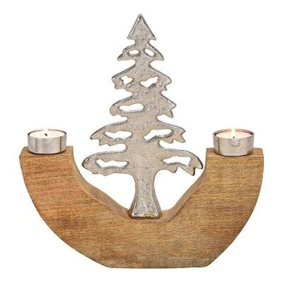 Portacandelina albero di Natale in metallo