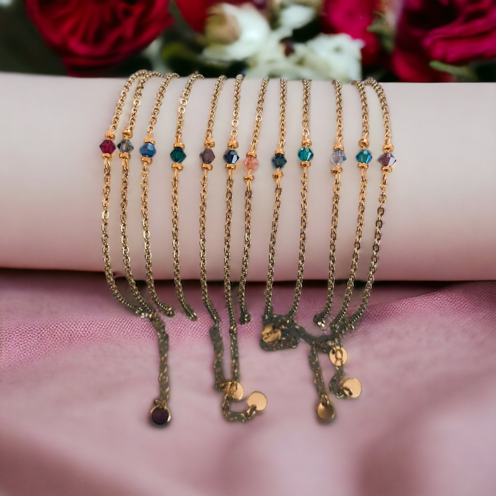 Bracelet set with Swarovski stones