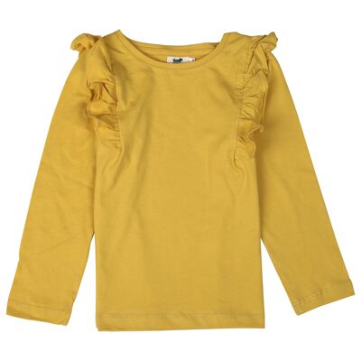 T-shirt in cotone con volant per bambina, 3-14 anni