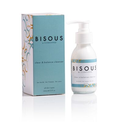 BISOUS by L'ORGANIQ Limpiador claro y equilibrado - 100 ml - Cuidado natural de la piel para adolescentes