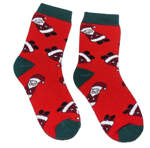 Plush Terry Socks for children >>Christmas Day: Red<< High quality children's cotton plush socks