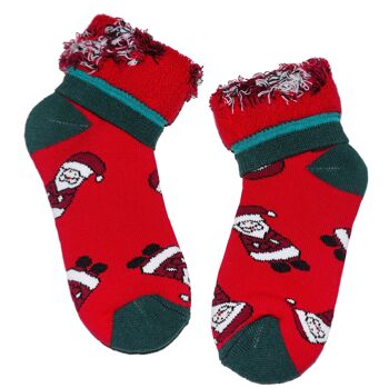 Chaussettes en peluche Terry pour enfants >>Jour de Noël : Rouge<< Chaussettes en peluche en coton pour enfants de haute qualité 2